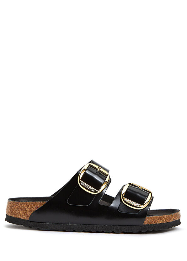 

Черные женские тапочки arizona с большой пряжкой Birkenstock
