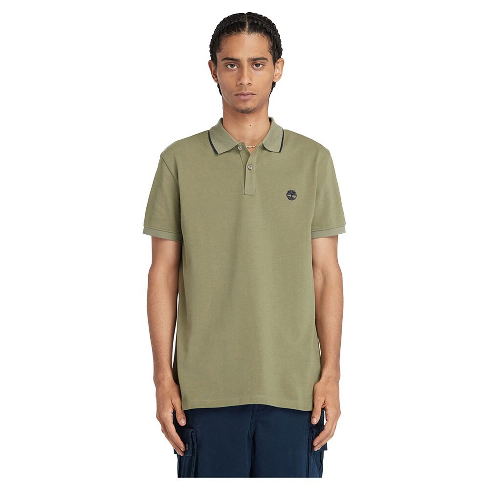 

Поло Timberland Millers River Printed Neck, зеленый