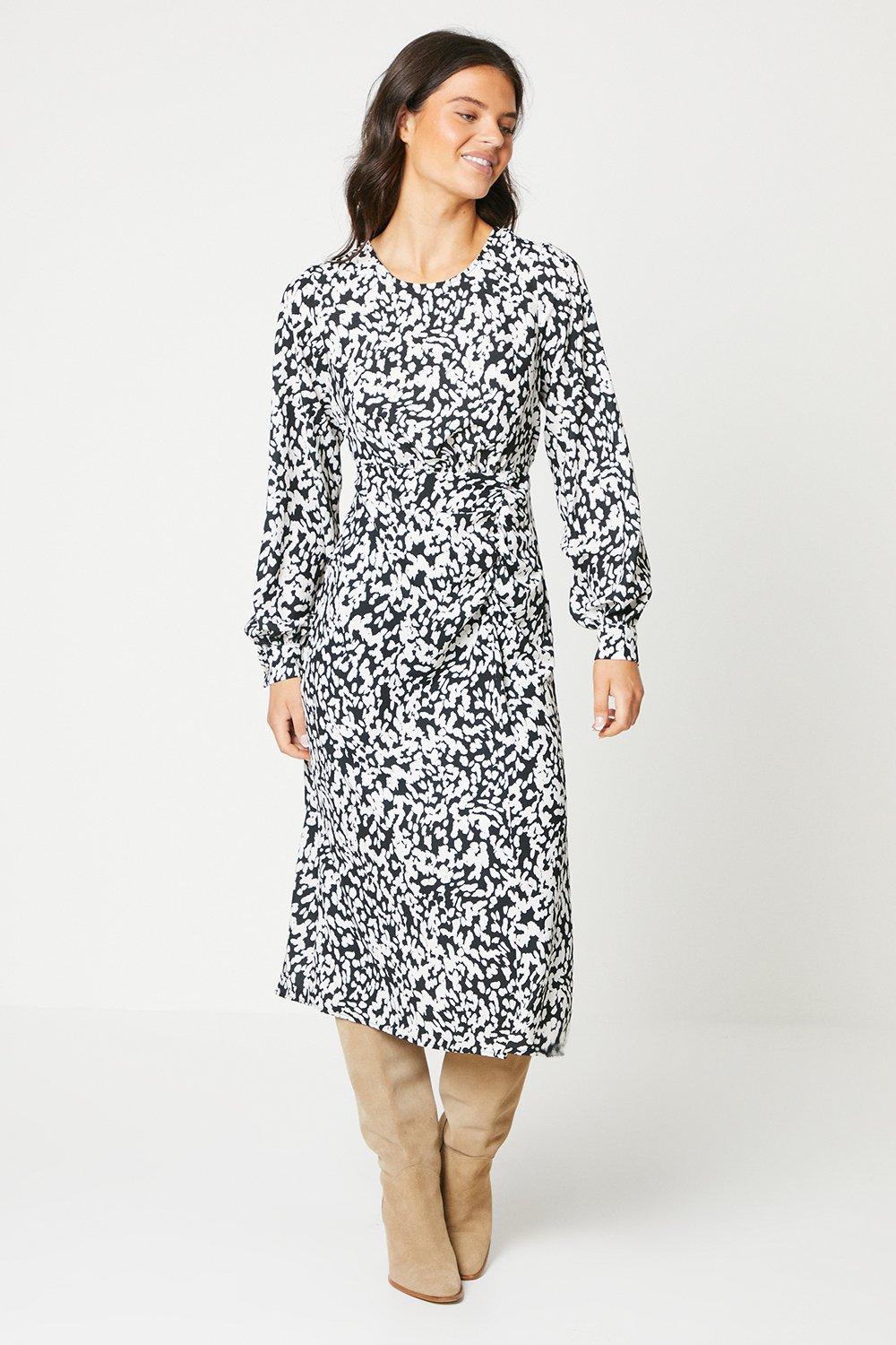 цена Моно-абстрактное платье миди со сборками Dorothy Perkins, мультиколор