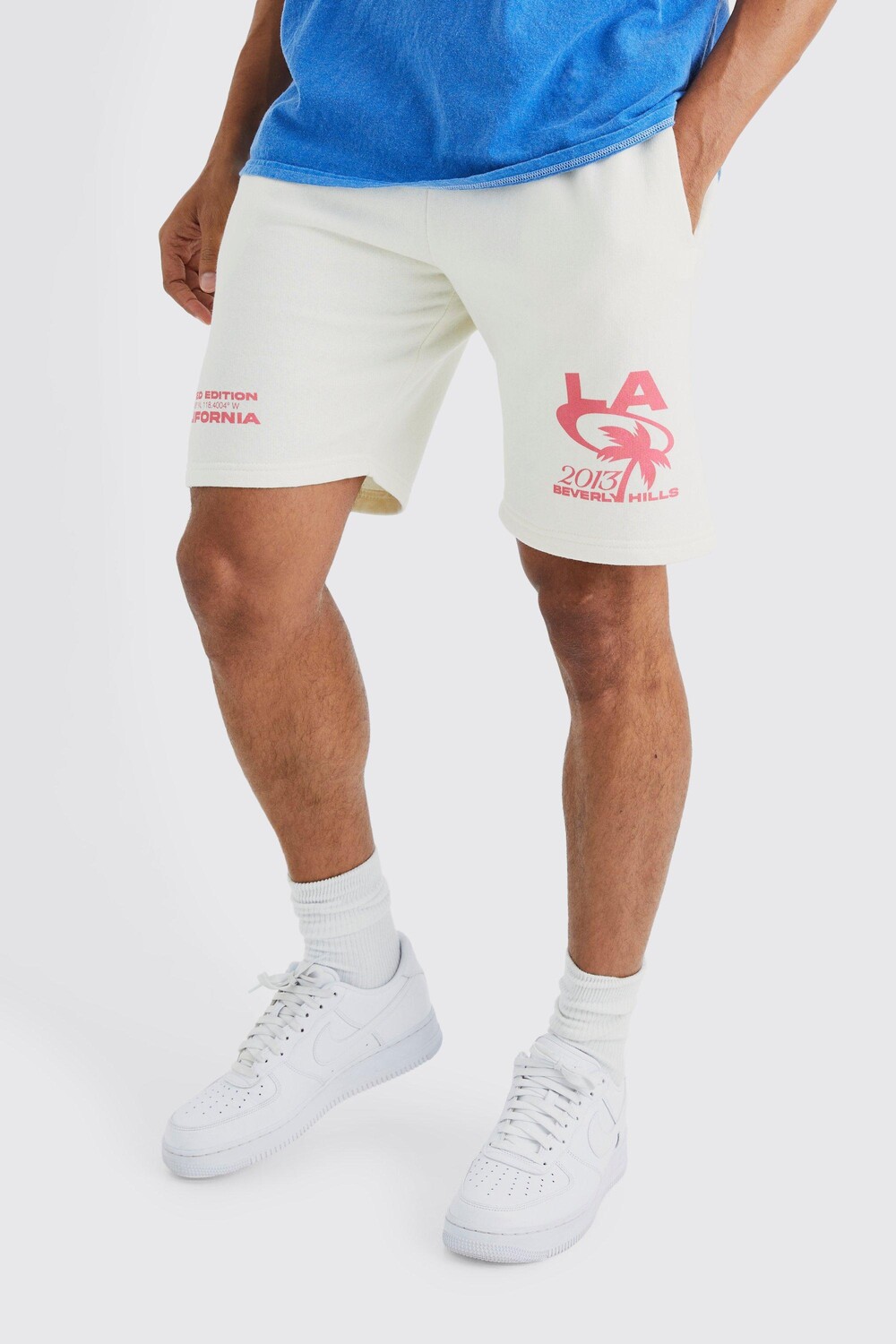 

Шорты из джерси свободного кроя palm la hills Boohoo, экру