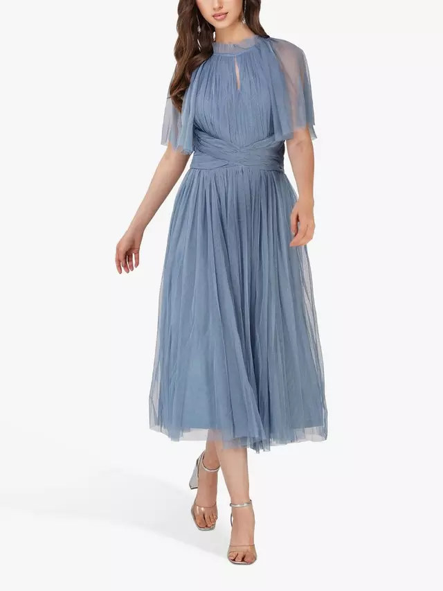 

Платье Lace & Beads Cristiane Tulle Midi, цвет dusty blue