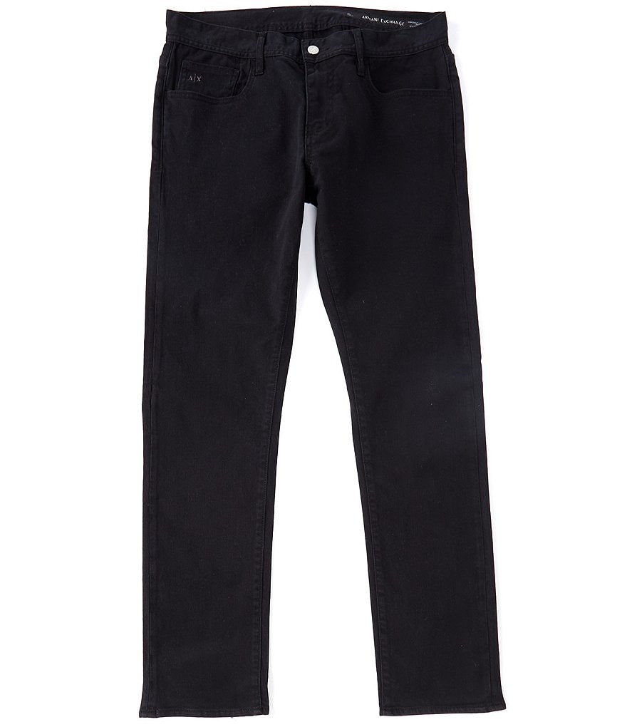 Черные эластичные джинсы узкого кроя Armani Exchange, черный