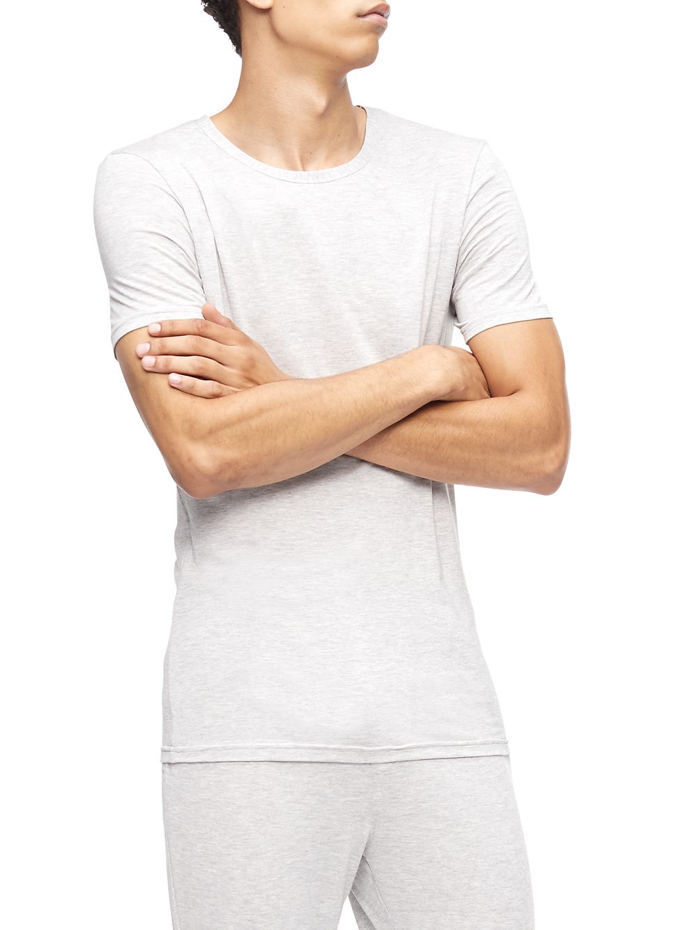 Ультрамягкая футболка с круглым вырезом Modern Lounge Calvin Klein, серый цена и фото