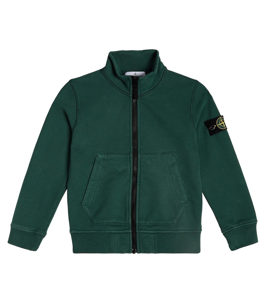 

Толстовка на молнии из хлопкового джерси Stone Island Junior, зеленый