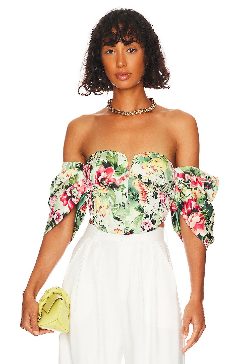 

Топ LPA Rae Corset, цвет Green Rosa Floral