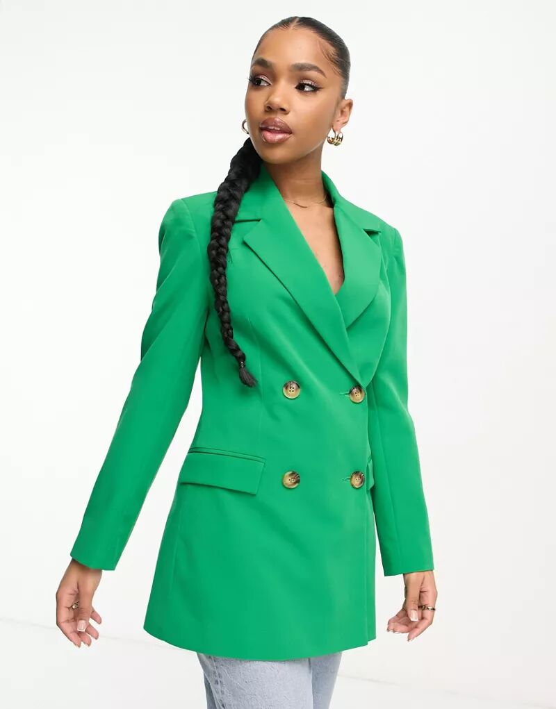 Ярко-зеленый приталенный удлиненный пиджак Miss Selfridge удлиненный пиджак zella inwear ярко зеленый