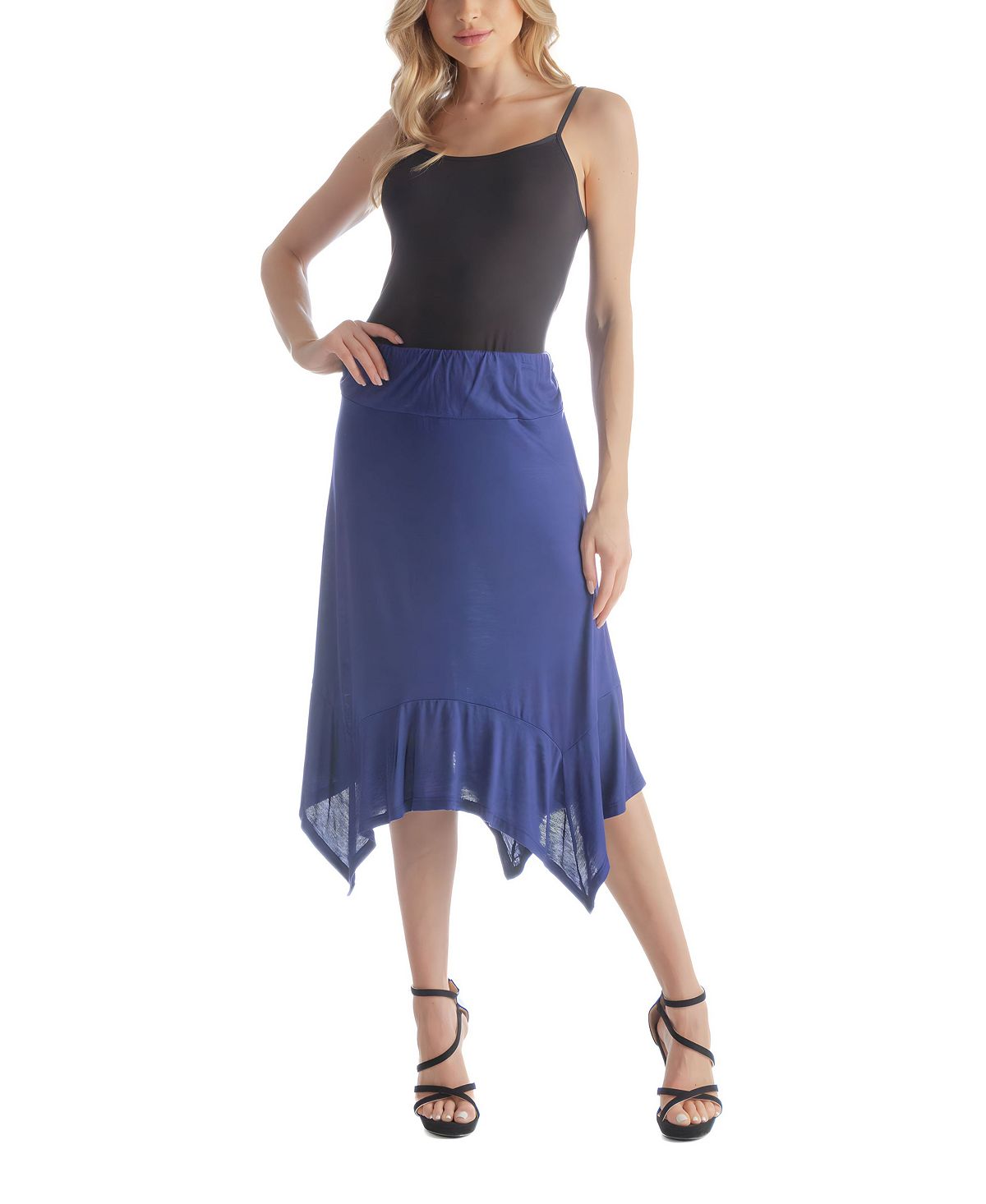 Женская эластичная юбка в стиле носового платка 24seven Comfort Apparel, темно-синий кроссовки kinetix comfort keya navy