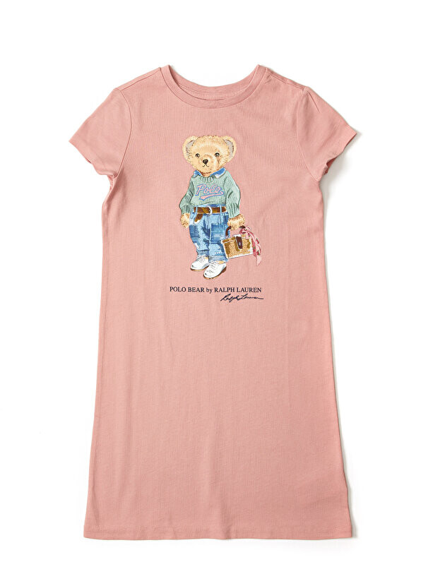

Розовое платье для девочек с принтом плюшевых мишек Polo Ralph Lauren