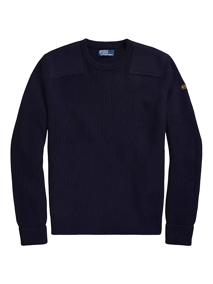 

Шерстяной свитер рельефной вязки Polo Ralph Lauren, цвет hunter navy