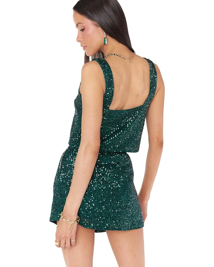 

Топ Show Me Your Mumu Tara Crop Top, цвет Emerald Sequins