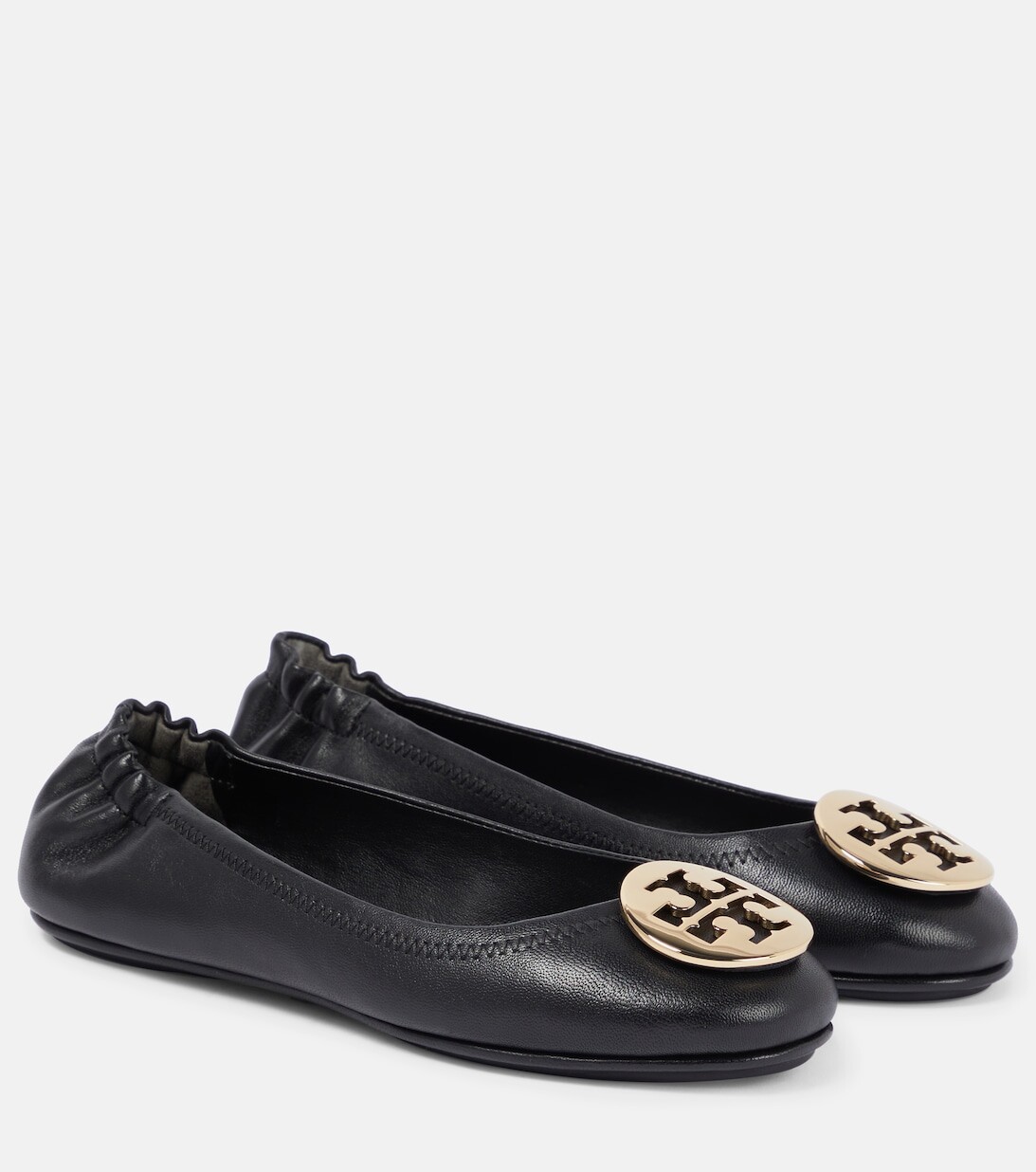 

Кожаные балетки Минни Tory Burch, черный