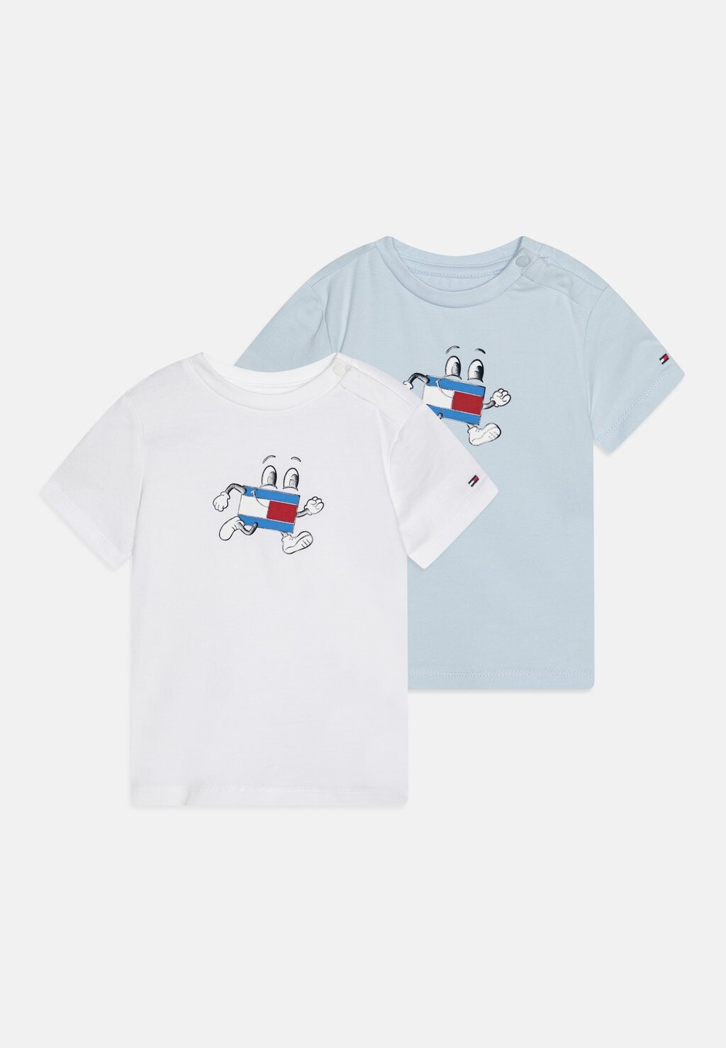 

Футболка с принтом BABY FLAG TEE GIFTBOX UNISEX 2 PACK Tommy Hilfiger, цвет breezy blue