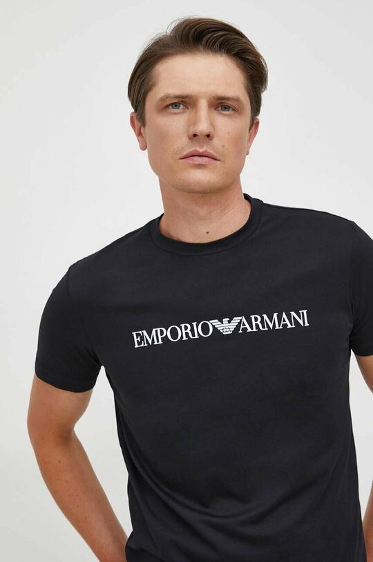 

Хлопковая футболка Emporio Armani, черный