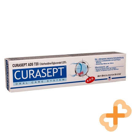 цена Объявления 720 Зубная паста с 0,20% хлоргексидина 75 мл - защита от обесцвечивания, Curasept