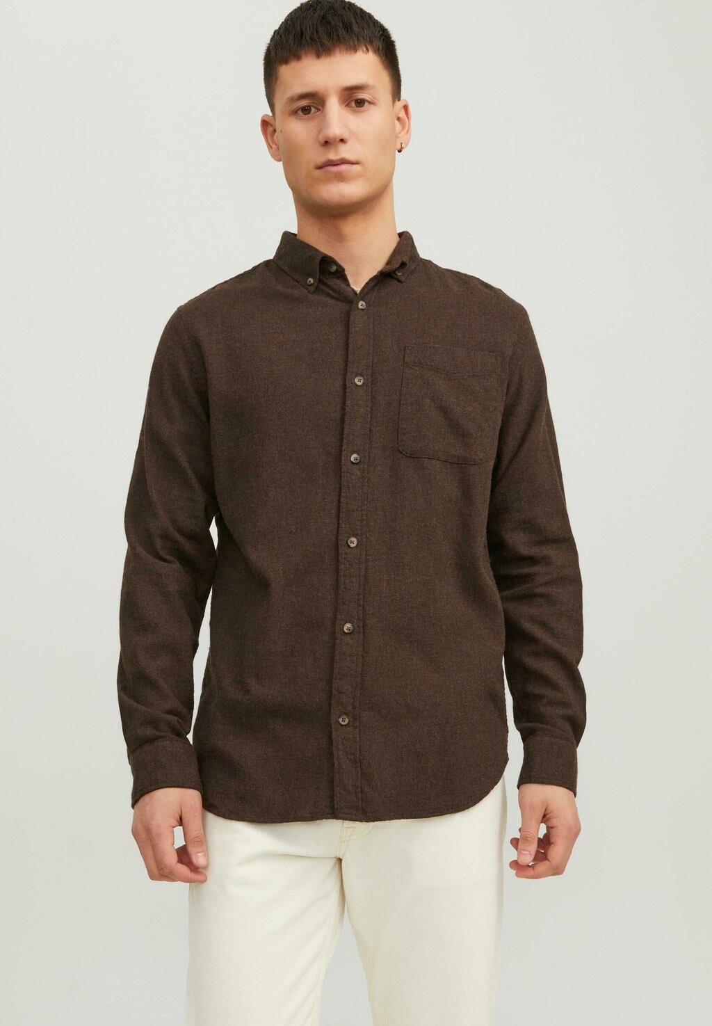 

Рубашка JJECLASSIC MELANGE LS SN Jack & Jones, коричневый