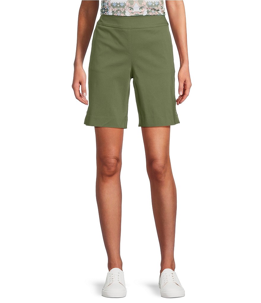 Эластичные шорты Allison Daley Petite Size без застежки, зеленый