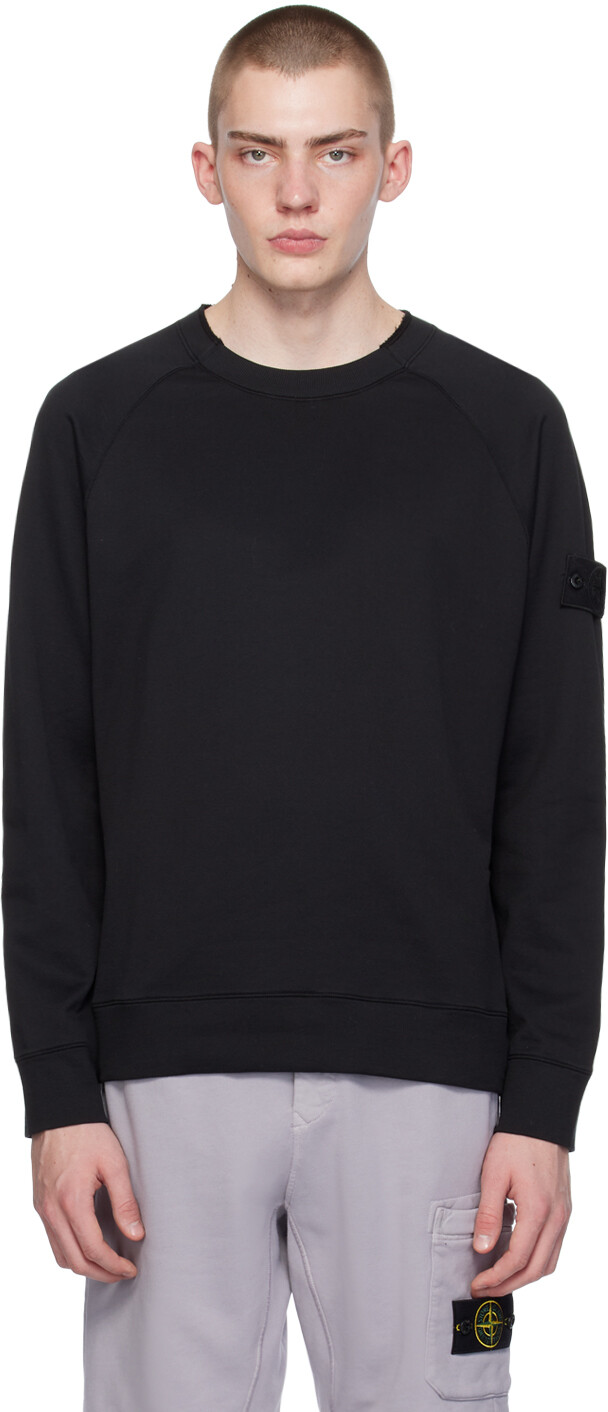 

Черный свитшот с нашивками Stone Island, цвет Black