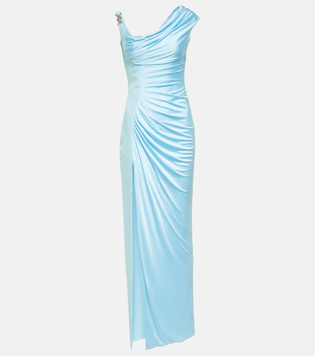 

Платье medusa '95 из крепа и джерси со сборками Versace, синий