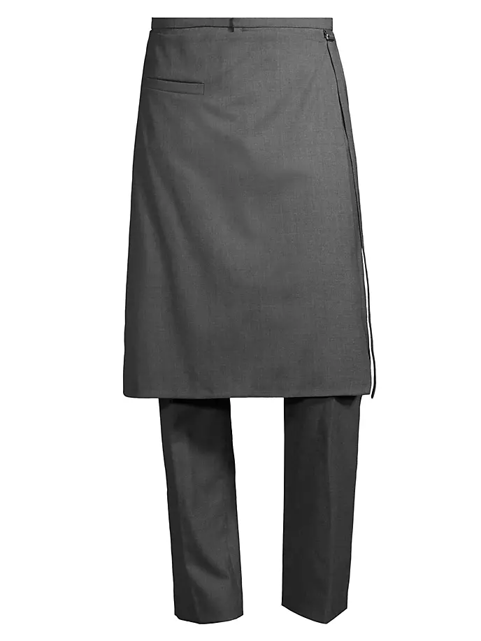 

Шерстяные брюки строгого кроя Overskirt Courreges, серый