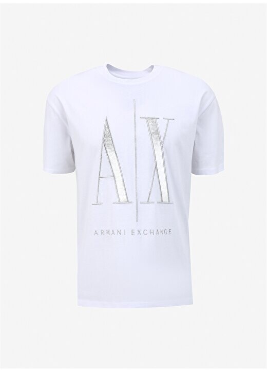 

Белая мужская футболка с круглым вырезом с принтом 8NZTPQ ZJH4Z 1100 Armani Exchange, белый