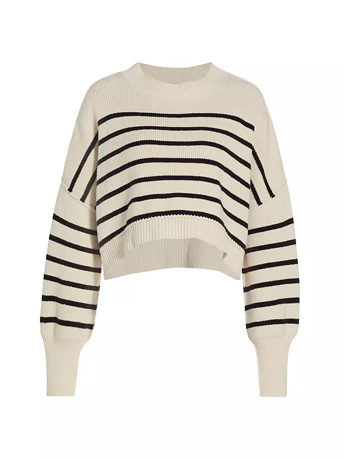 

Полосатый свитер из хлопковой смеси Free People, цвет pearl combo