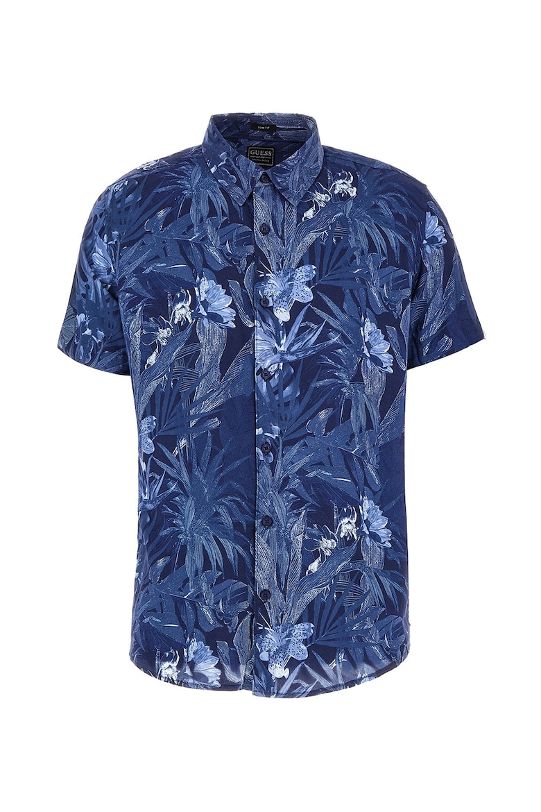 Тропическая рубашка Guess, синий emerson боевая g3 рубашка военная армейская рубашка мультикам тропическая em9280