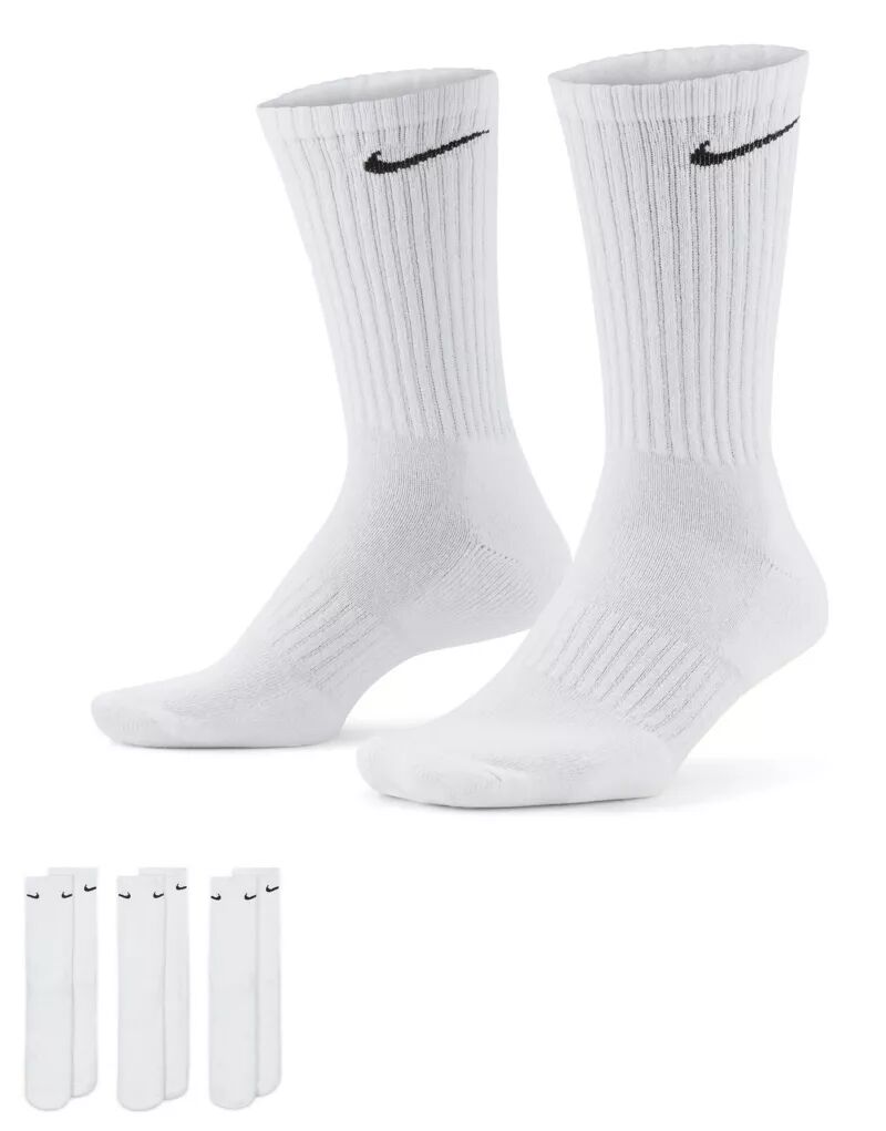 Три пары белых носков с мягкой подкладкой Nike Everyday Cushioned