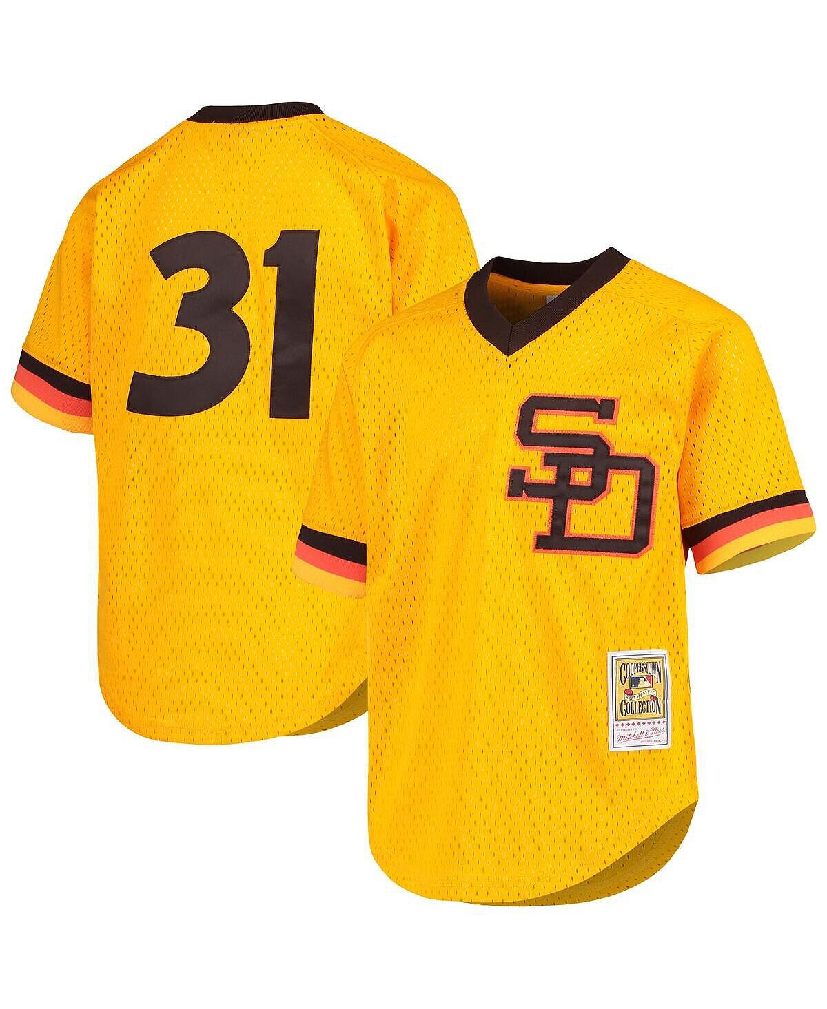 

Сетчатая тренировочная майка Big Boys Dave Winfield Gold San Diego Padres Cooperstown Collection Mitchell & Ness