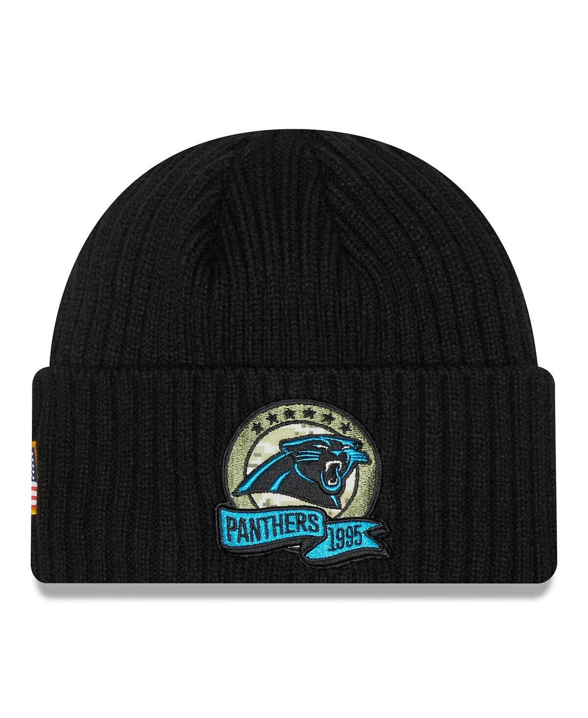 

Мужская вязаная шапка Black Carolina Panthers 2022 Salute To Service New Era