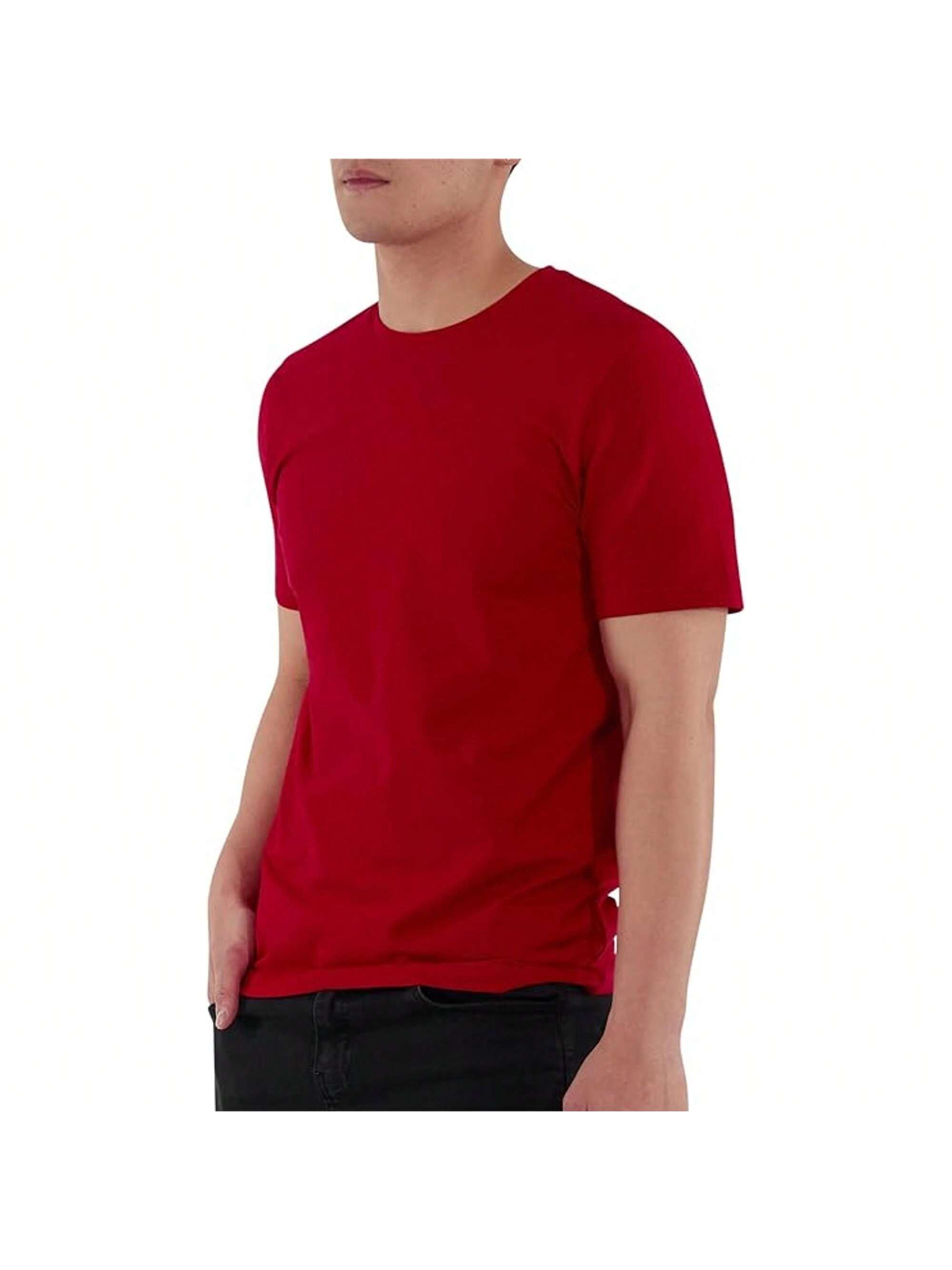 Мужская хлопковая футболка премиум-класса с круглым вырезом Rich Cotton� NVY-M, красный футболка laredoute футболка с круглым вырезом shark m черный