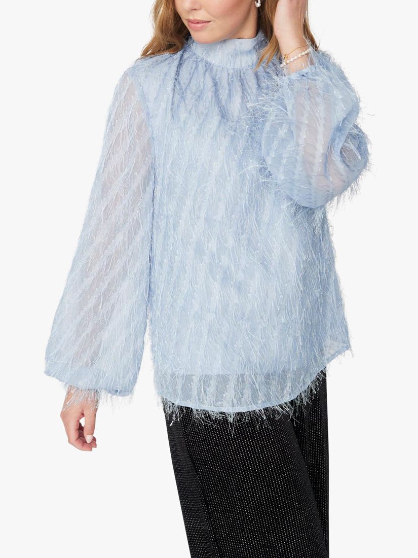 Блуза с длинными рукавами и декором Aiden A-VIEW, светло-синий