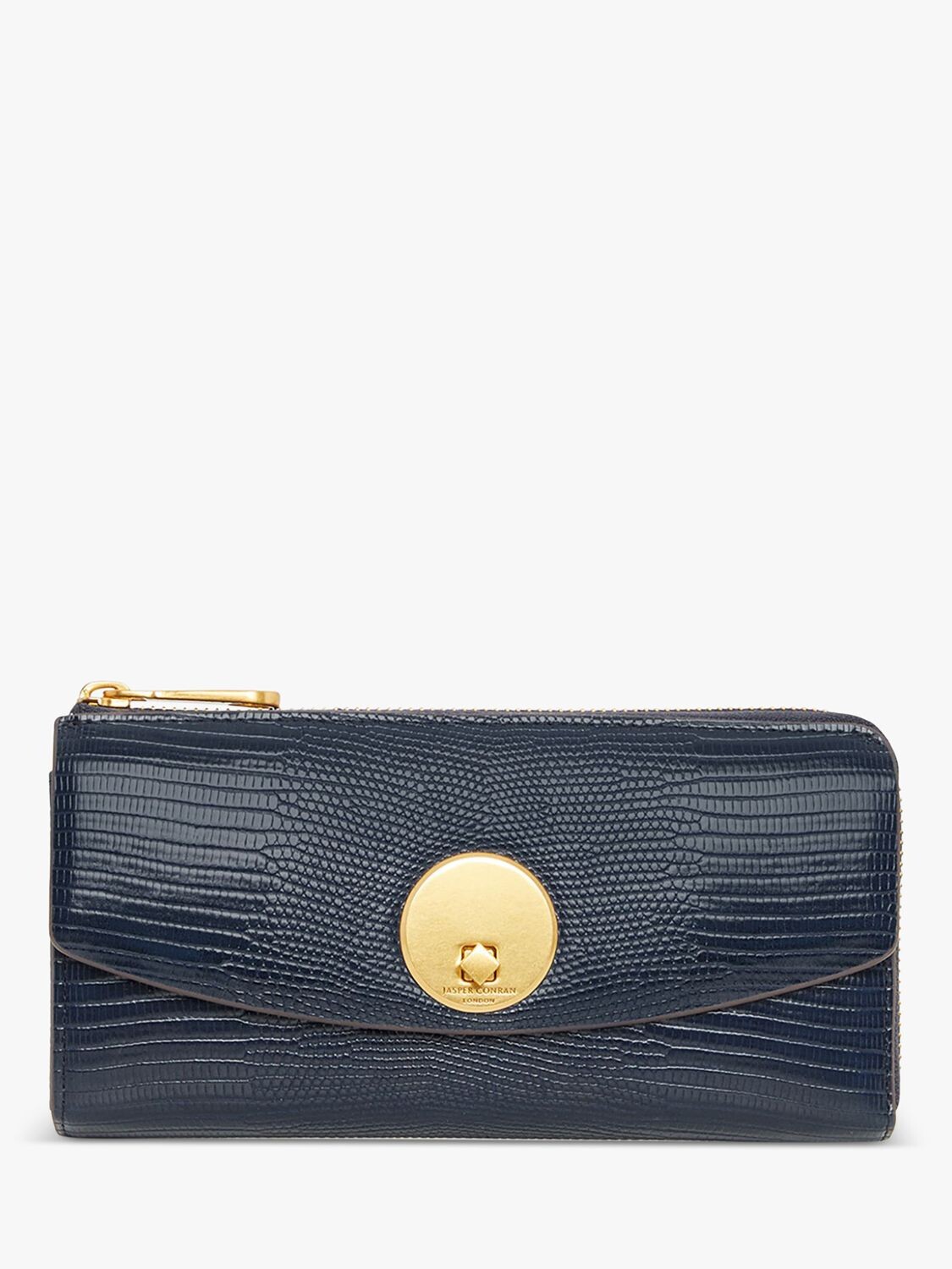 

Кожаный кошелек Jasper Conran Clara на молнии, темно-синий