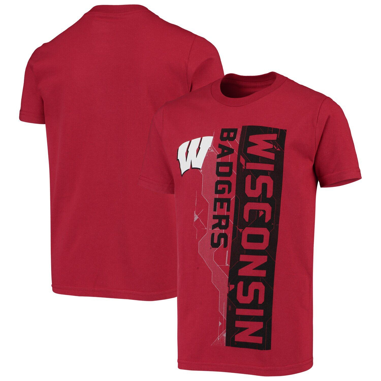 

Молодежная футболка Red Wisconsin Badgers с боковой полосой Outerstuff