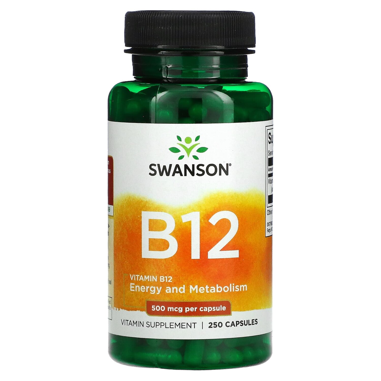 

Витамин B12, 500 мкг, 260 капсул, Swanson