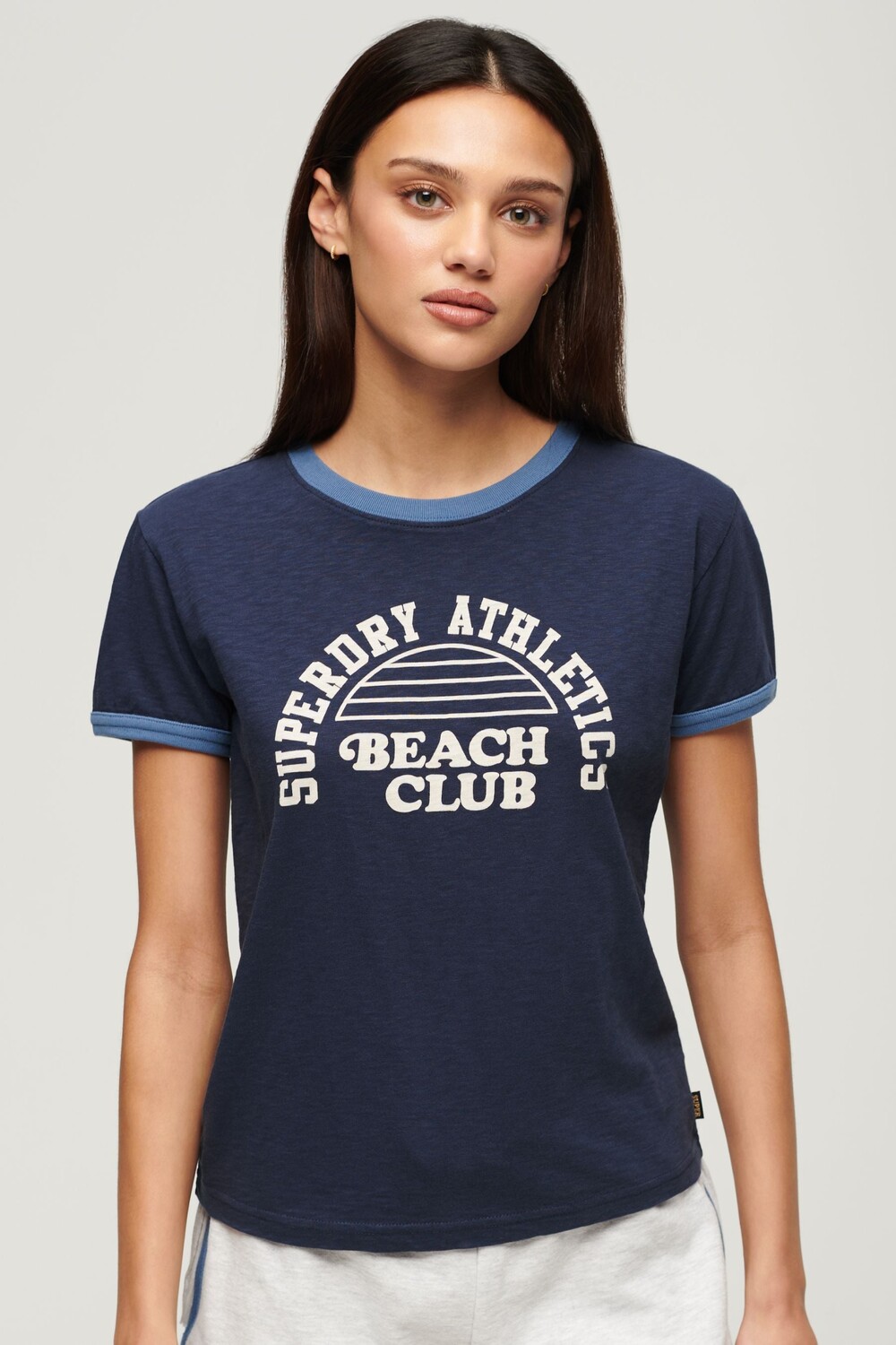 

Пляжная футболка Athletic Essentials с контрастной отделкой Superdry, синий