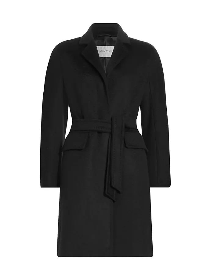 

Пальто Bingo из верблюжьей шерсти с поясом Max Mara, черный