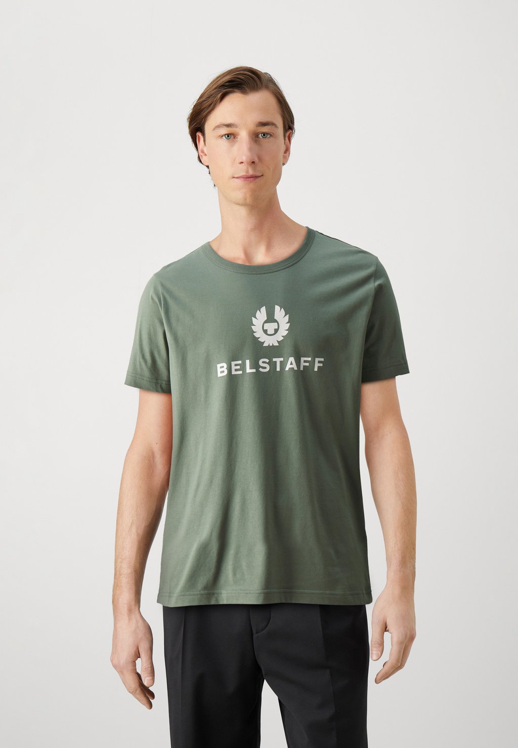 футболка с длинными рукавами long sleved belstaff цвет mineral green Футболка с принтом BELSTAFF SIGNATURE, цвет mineral green