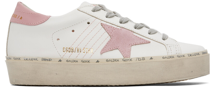 

Бело-розовые кроссовки Golden Goose Hi Star