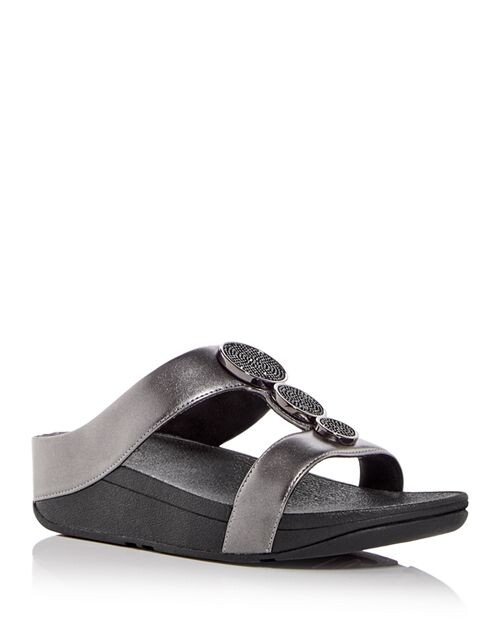 

Женские шлепанцы на танкетке с украшением Halo FitFlop, цвет Silver