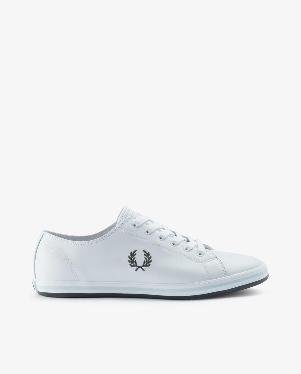 

Кожаные кроссовки унисекс с белыми шнурками и логотипом сбоку Fred Perry, белый