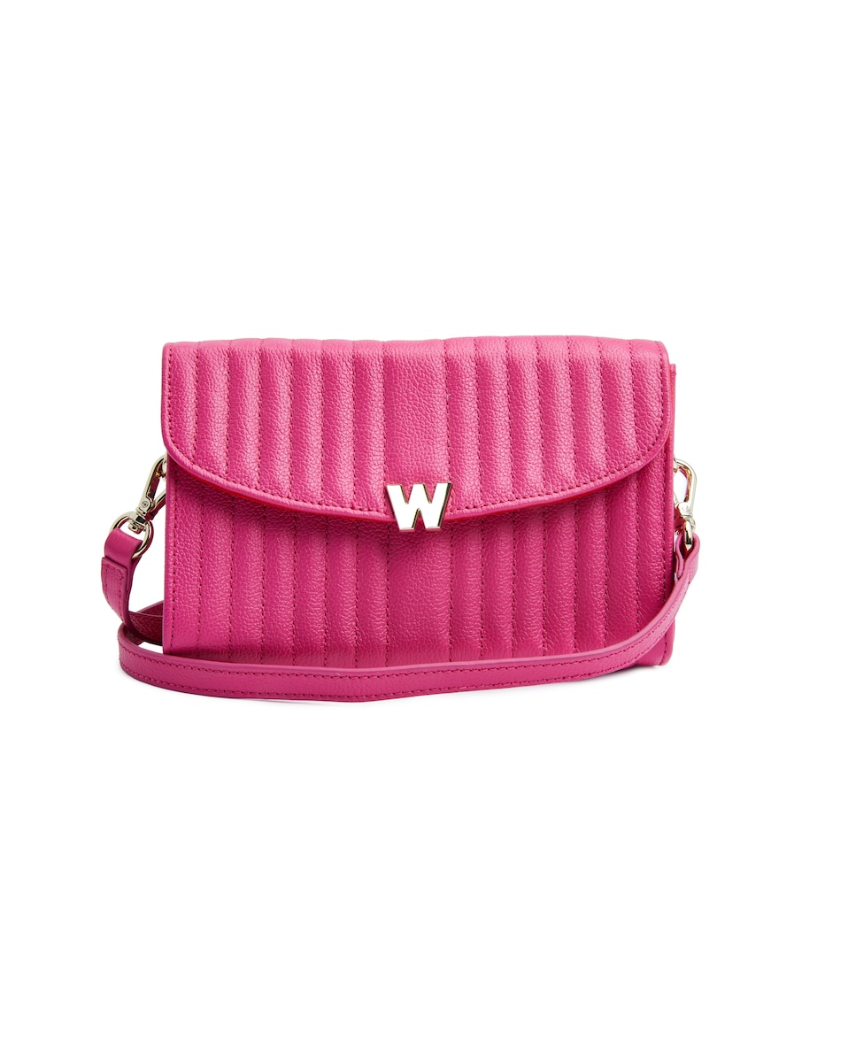 цена Розовая кожаная сумка через плечо Mimi Wolf, розовый