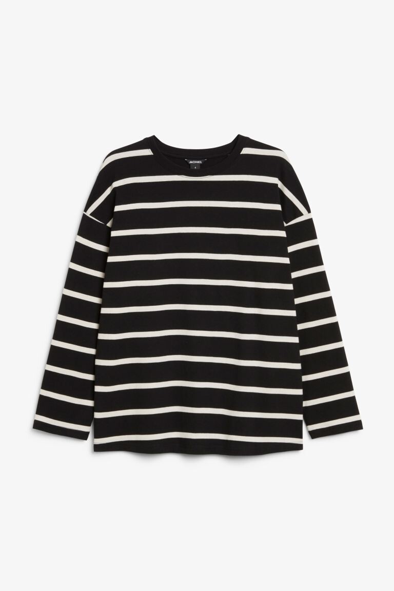 

Футболка Monki Classic Long Sleeve, черный/белый