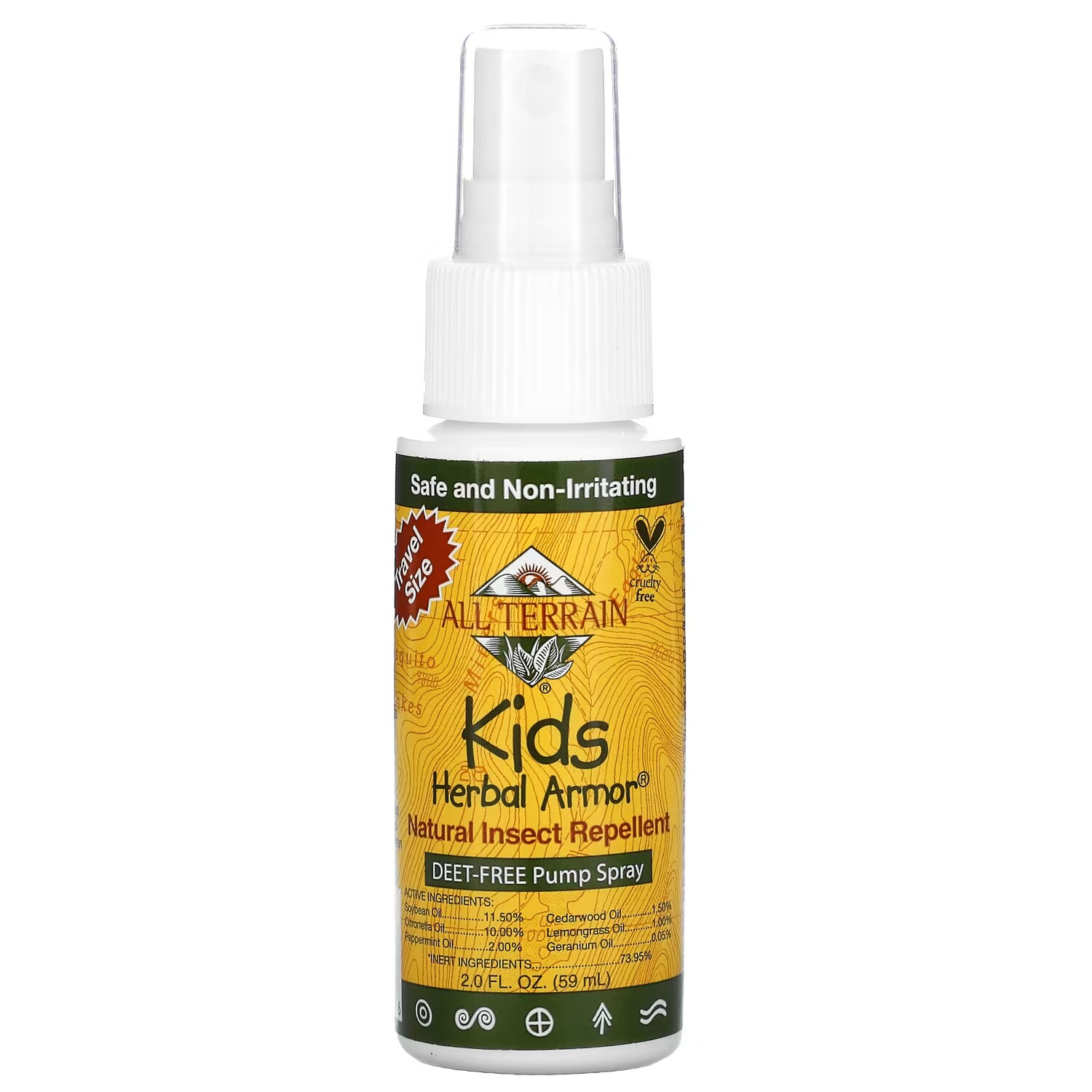 Натуральный репеллент All Terrain Kids Herbal Armor от насекомых натуральный репеллент now foods bug ban от насекомых