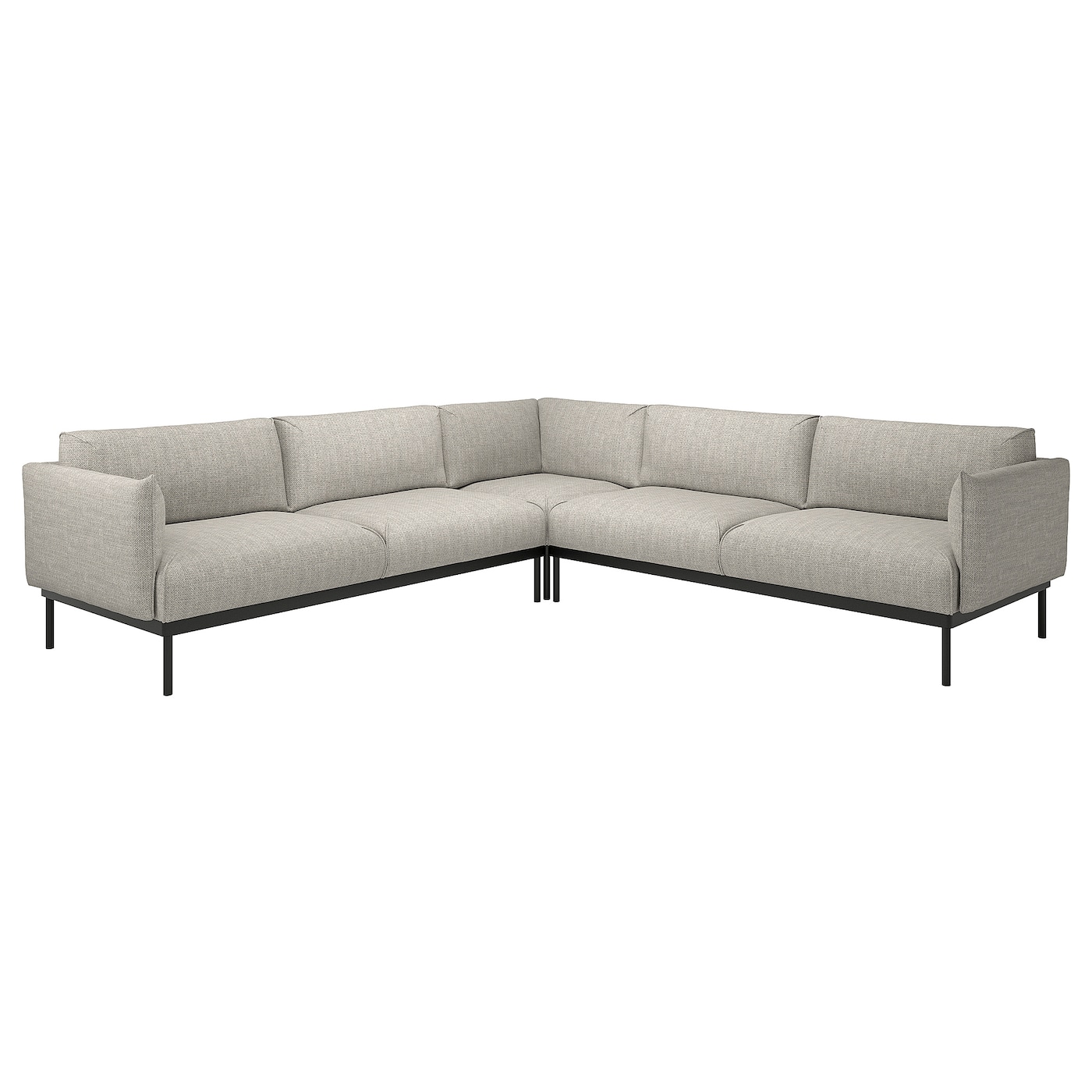 Угловой диван ЭПЛАРИД 4, Лейде светло-серый ÄPPLARYD IKEA
