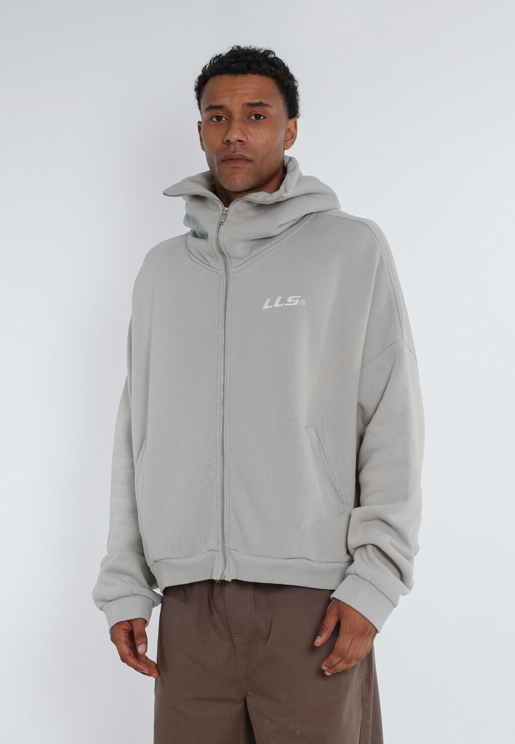 

Толстовка на молнии LOW LIGHTS STUDIOS CLOSED ZIP HOODIE UNISEX, цвет light grey