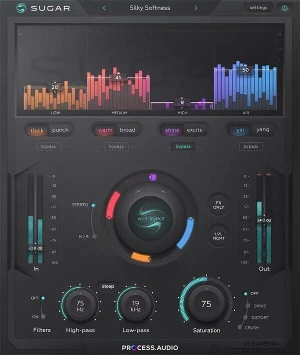 

PROCESS.AUDIO Плагин Sugar Spectrum Audio Sweetner