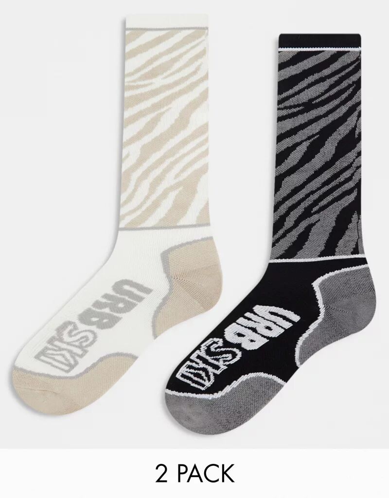 Комплект из 2 пар носков Urban Threads Ski с животным принтом