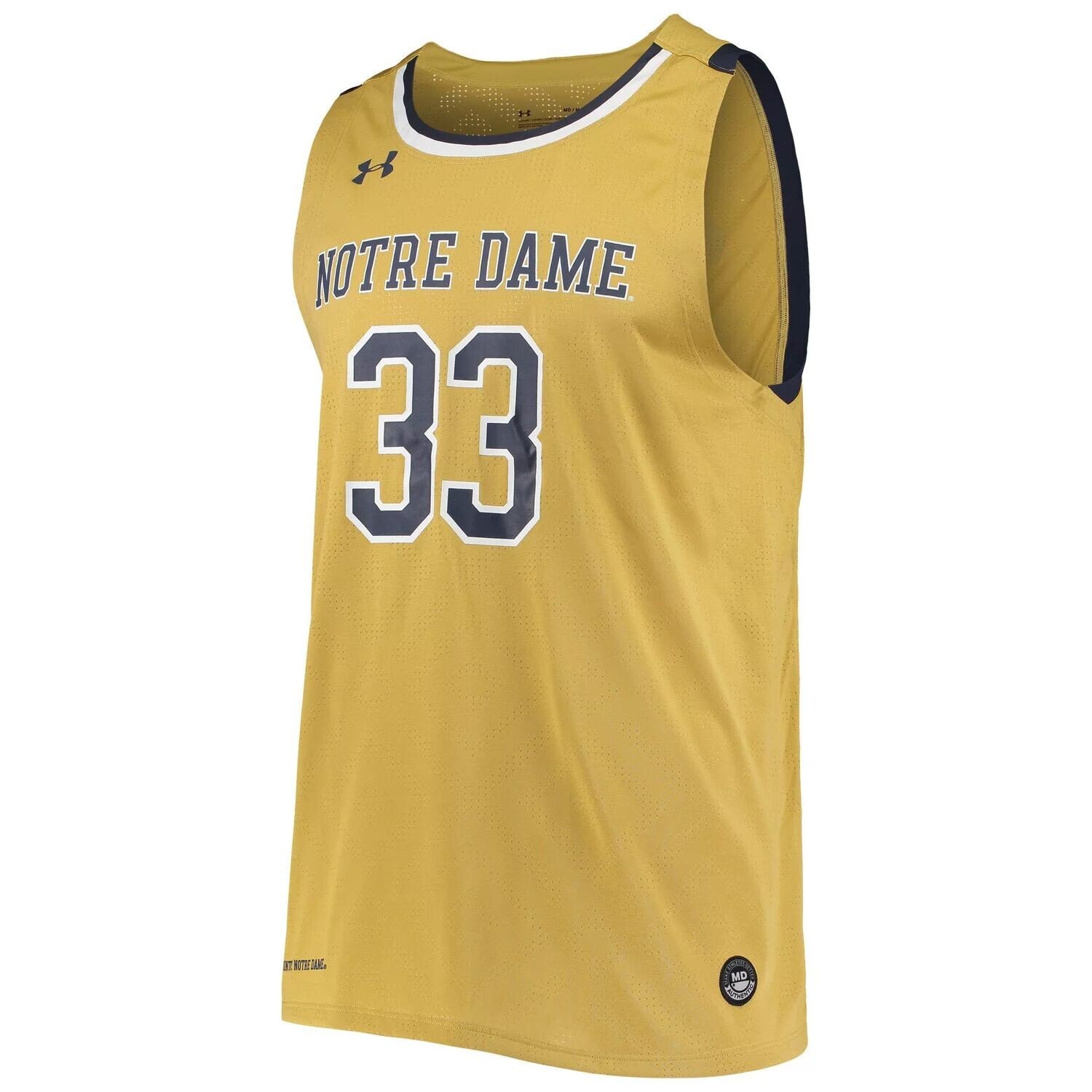 

Мужская баскетбольная майка Under Armour № 33 Gold Notre Dame Fighting Irish College