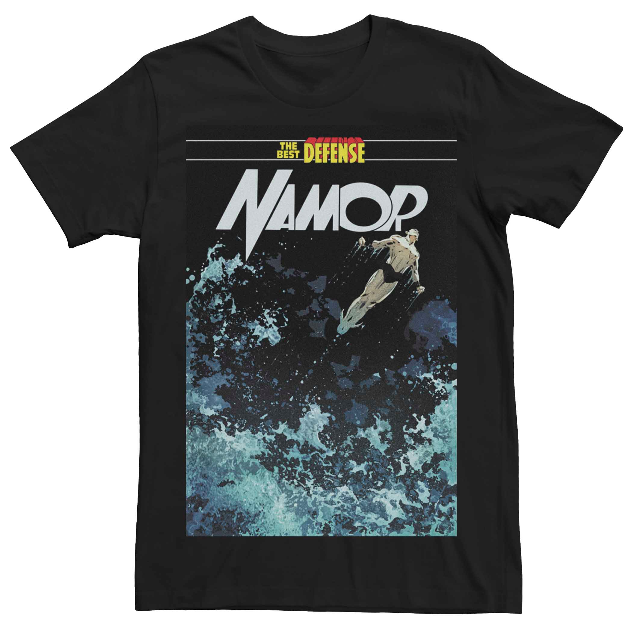 Мужская футболка с обложкой комиксов Marvel Namor The Best Defense Licensed Character мужская черная футболка с обложкой комикса marvel prince namor черный