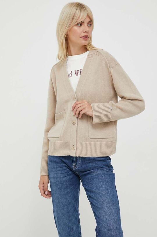 

Кардиган из смесовой шерсти Tommy Hilfiger, бежевый